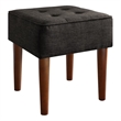 Pemberly Row Modern / Contemporary Aria Square Tufted Stool Charcoal Gray