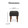 Pemberly Row Modern / Contemporary Aria Square Tufted Stool Charcoal Gray