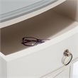 Pemberly Row Charleston End Table Nightstand with Drawers Cream White Gray
