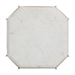 Pemberly Row Colton Solid Marble Top Accent Table w/ Gold Metal Base White Gold