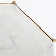 Pemberly Row Colton Solid Marble Top Accent Table w/ Gold Metal Base White Gold