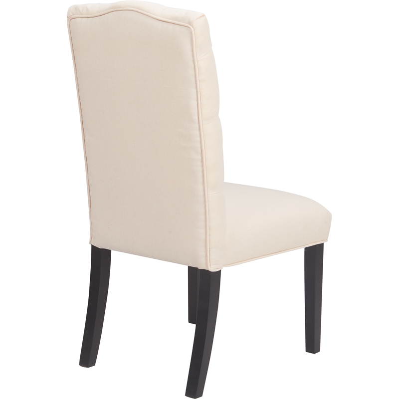 Pemberly Row Modern / Contemporary Provence Tufted Dining Chair Set of 2 Beige