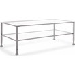 Pemberly Row Modern / Contemporary Maddox Glass and Metal Coffee Table Silver