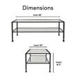 Pemberly Row Modern / Contemporary Maddox Glass and Metal Coffee Table Black