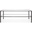Pemberly Row Modern / Contemporary Maddox Glass and Metal Coffee Table Black