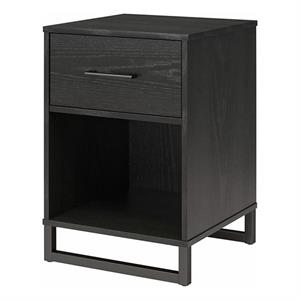 Pemberly Row Modern / Contemporary Nightstand in Black Oak Finish