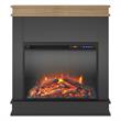 Pemberly Row Fireplace with Mantel in Black with Natural Mantel