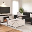 Pemberly Row Modern / Contemporary Lift-Top Coffee Table in Ivory Pine