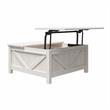 Pemberly Row Modern / Contemporary Lift-Top Coffee Table in Ivory Pine
