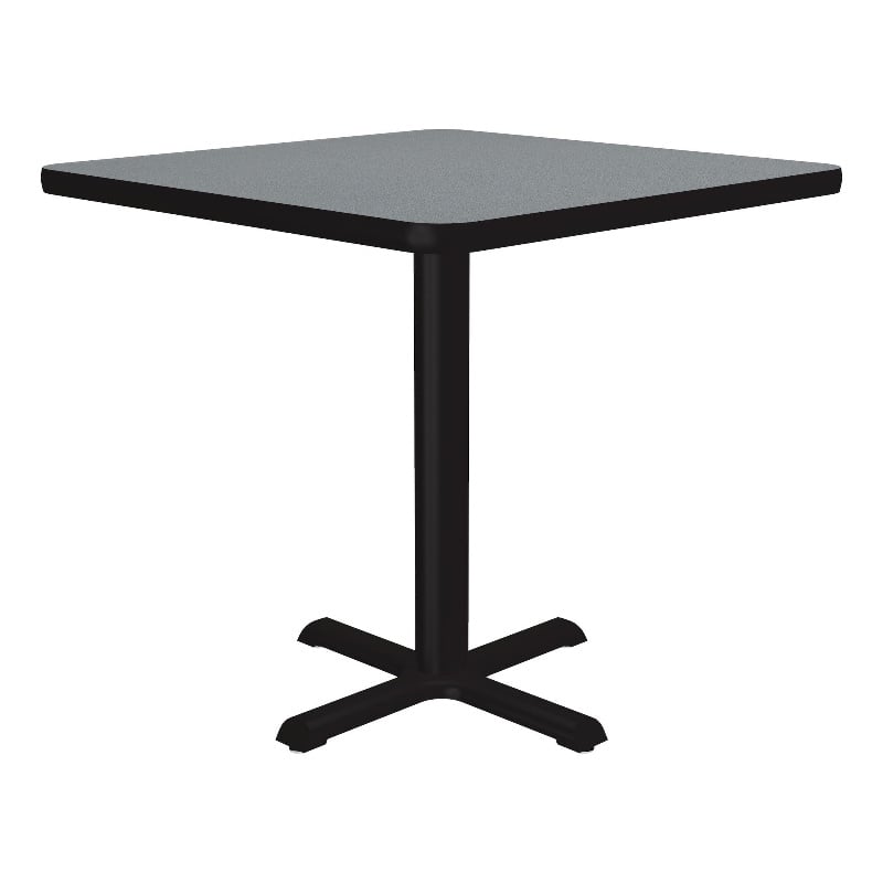 Pemberly Row Square Commercial Laminate Cafe and Breakroom Table in Gray Granite