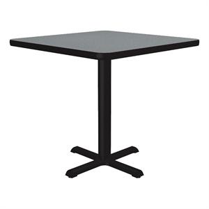 Pemberly Row Square Commercial Laminate Cafe and Breakroom Table in Gray Granite