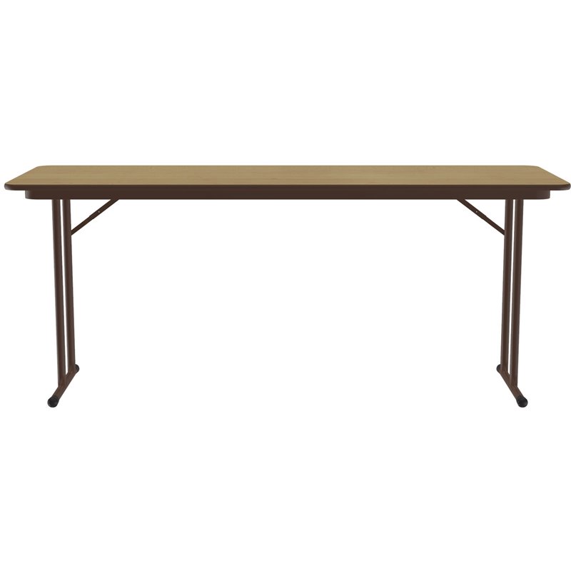 Pemberly Row High Pressure Laminate Folding Seminar Table with Off-Set Leg Maple