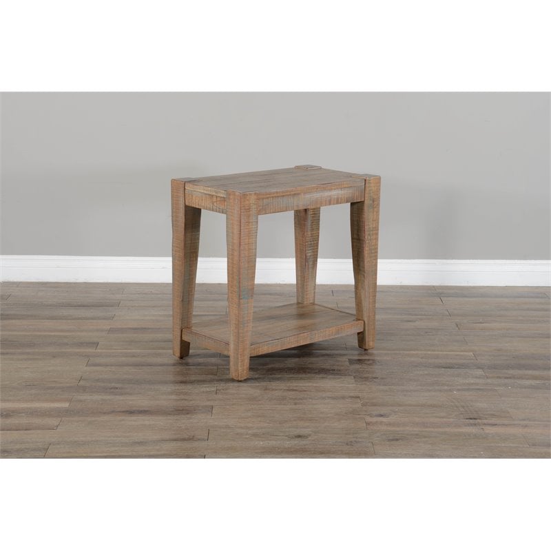 Pemberley Row Wood Weathered Brown Chair Side Table Rectangular Modern 25