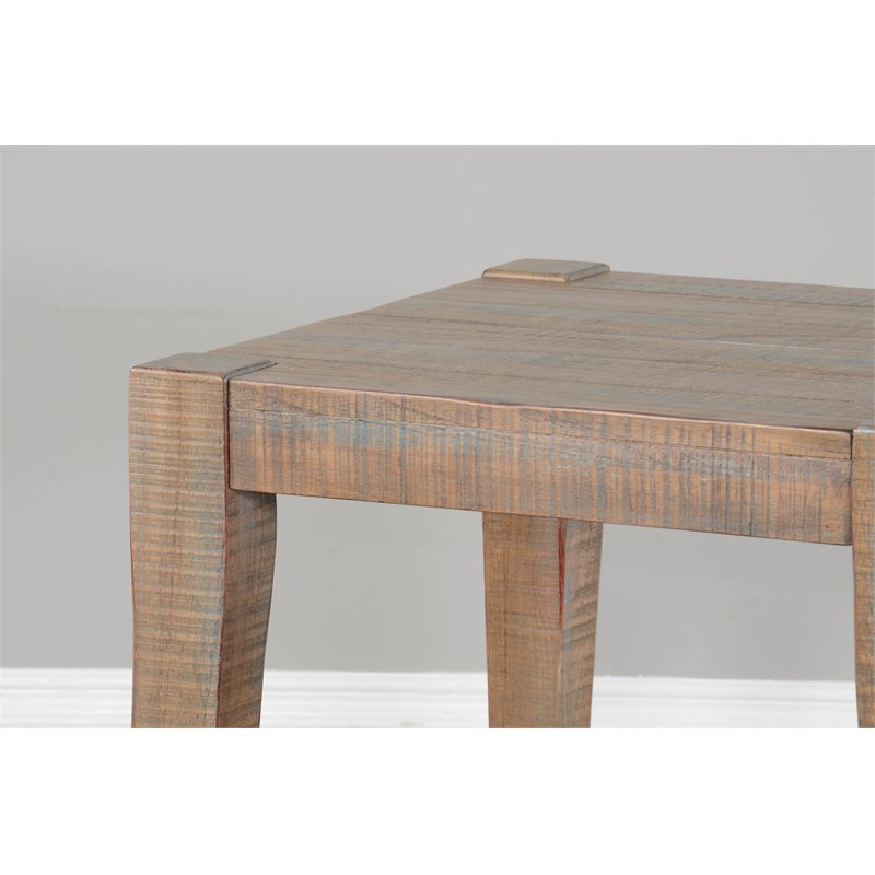 Pemberley Row Wood Weathered Brown End Table Square Modern 24
