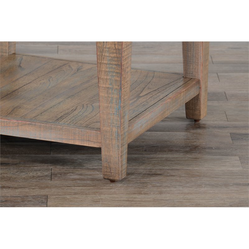 Pemberley Row Wood Weathered Brown End Table Square Modern 24