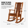 Pemberley Row Mindi Wood Rustic Oak Rocking Chair Rectangular Gentle Rocking Motion 41
