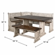 Pemberley Row Mahogany Gray and Brown Breakfast Nook Reversible