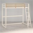 Pemberly Row Contemporary Twin Solid Metal Loft Bed in White