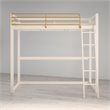 Pemberly Row Contemporary Twin Solid Metal Loft Bed in White