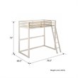 Pemberly Row Contemporary Twin Solid Metal Loft Bed in White