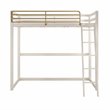Pemberly Row Contemporary Twin Solid Metal Loft Bed in White