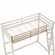 Pemberly Row Contemporary Twin Solid Metal Loft Bed in White