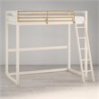 Pemberly Row Contemporary Twin Solid Metal Loft Bed in White