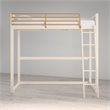 Pemberly Row Contemporary Twin Solid Metal Loft Bed in White