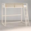 Pemberly Row Contemporary Twin Solid Metal Loft Bed in White