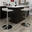 Pemberly Row Faux Leather Adjustable Quilted Wave Seat Bar Stool in Gray