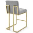 Pemberly Row Upholstered Counter Stool in Gold and Light Gray (Set of 2)