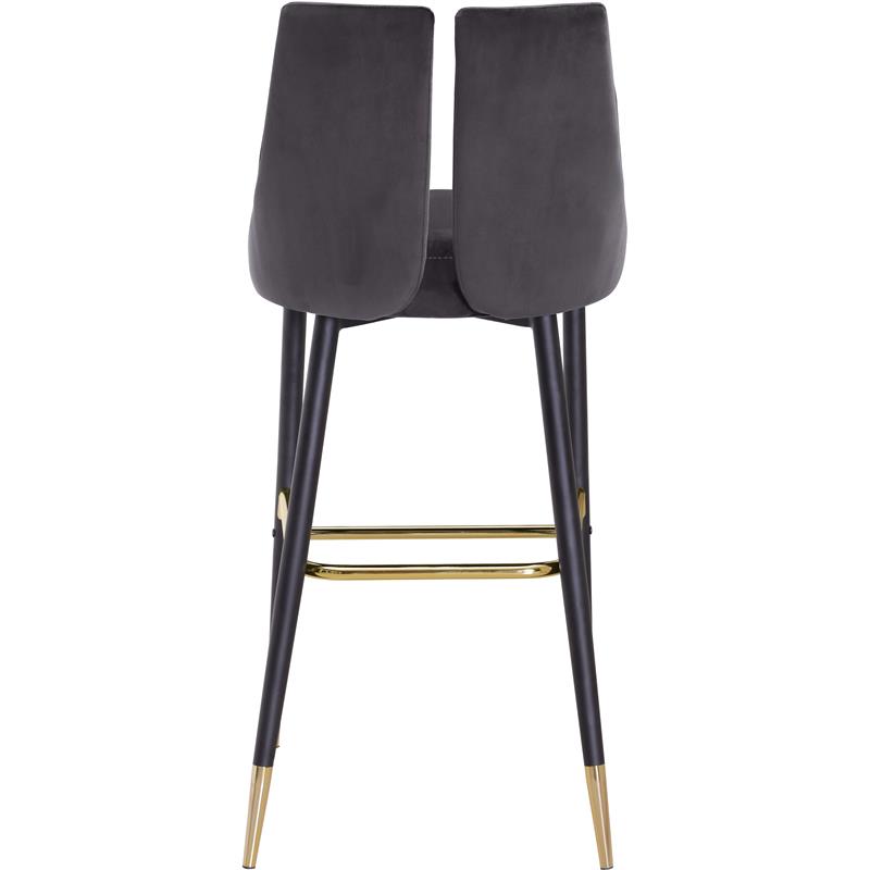 Pemberly Row Modern / Contemporary Gray Velvet Stool (Set of 2)