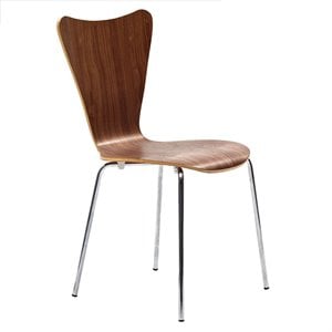 Pemberly Row Modern / Contemporary Dining Side Chair in Walnut