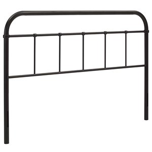 Pemberly Row Modern / Contemporary King Metal Spindle Headboard in Brown