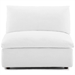 Pemberly Row Modern Down Filled Overstuffed Armless Chair in White