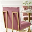 Pemberley Row Velvet Dusty Rose Pink Dining Chair Rectangular Biscuit-Tufted 35.5