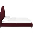 Pemberly Row Modern / Contemporary Velvet Queen Platform Bed in Maroon