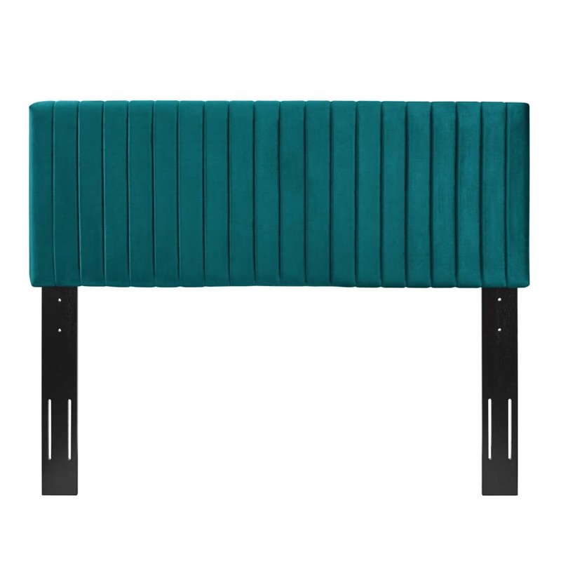 Pemberly Row Modern / Contemporary Velvet Full Queen Headboard in Teal