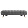 Pemberley Row Velvet Gray Bench Rectangular Performance Upholstery 60