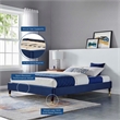 Pemberly Row Modern Performance Velvet Full Platform Bed Frame in Navy