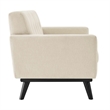 Pemberly Row Tufted Back Upholstered Fabric Loveseat in Beige