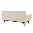 Pemberly Row Tufted Back Upholstered Fabric Loveseat in Beige
