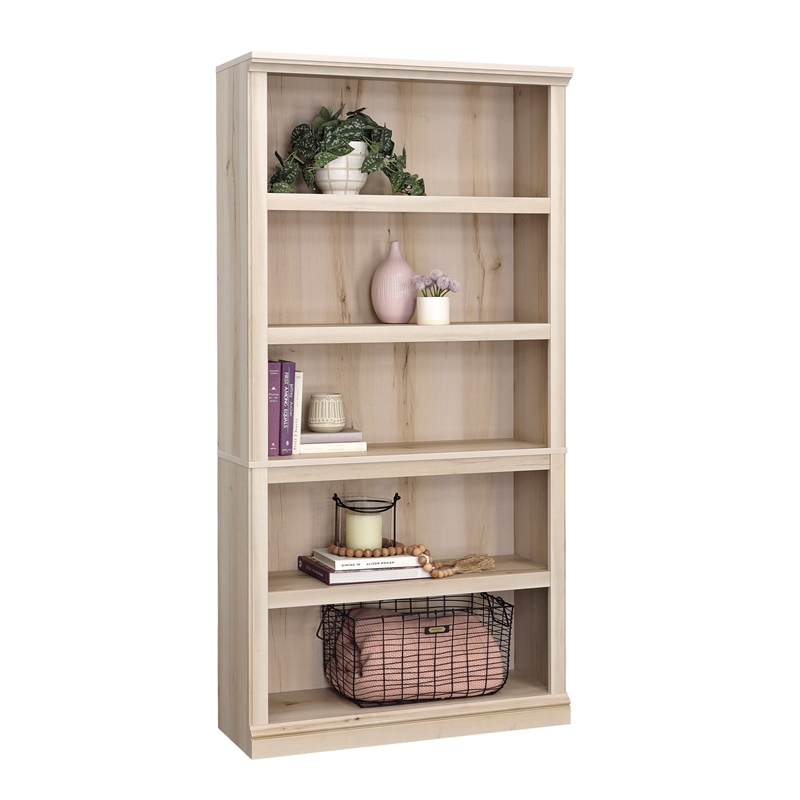 Pemberly Row Engineered Wood 5-Shelf Bookcase in Pacific Maple