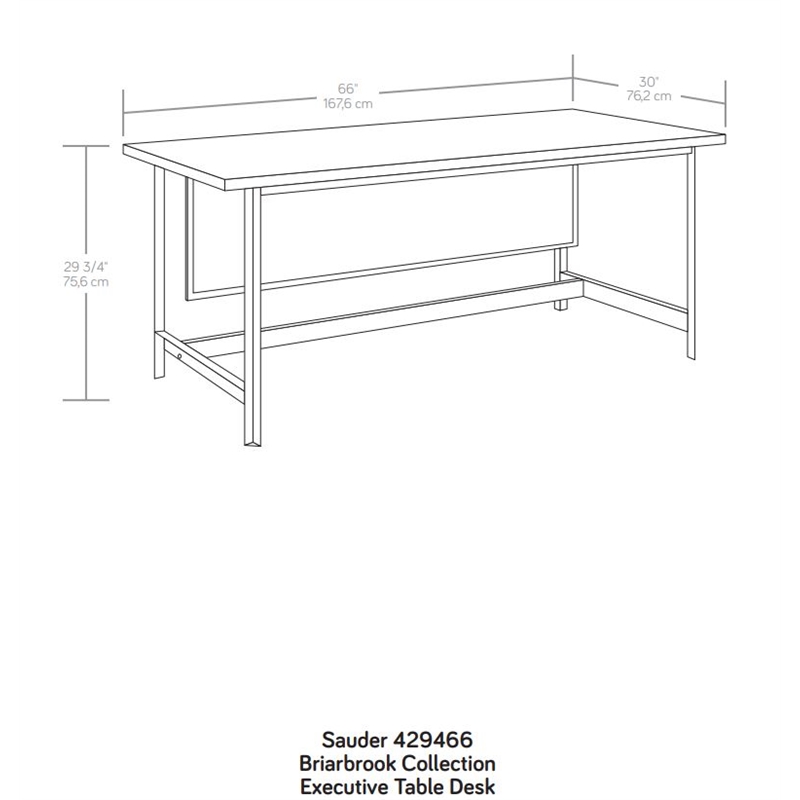 Pemberly Row Transitional Engineered Wood Executive Desk in Oak