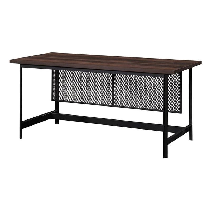 Pemberly Row Transitional Engineered Wood Executive Desk in Oak
