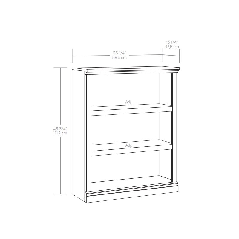 Pemberley Row Engineered Wood Glacier Oak Bookcase Rectangular 43.78