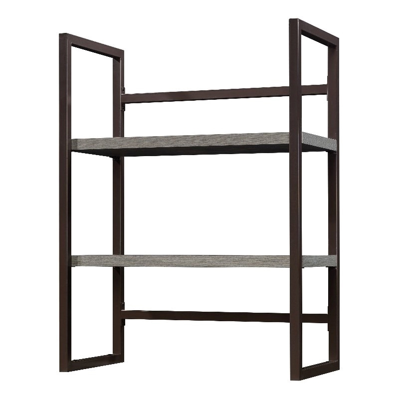 Pemberly Row Contemporary Engineered Wood Utility Hutch in Mystic Oak