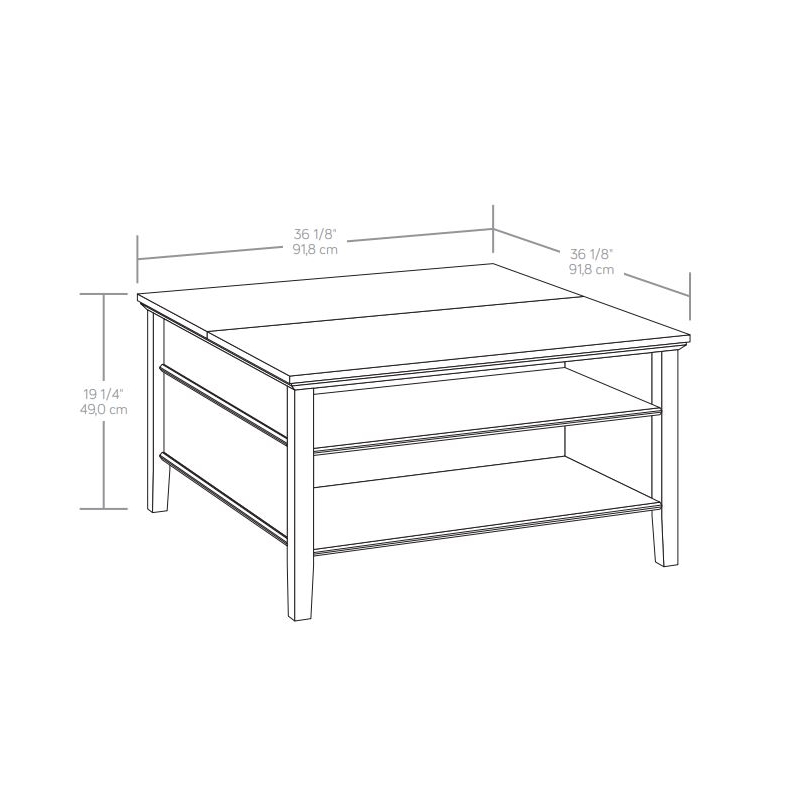 Pemberly Row Engineered Wood Lift Top Coffee Table in Cascade Oak Finish