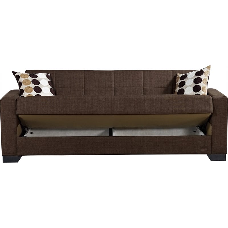 Pemberley Row Fabric Brown Sleeper Sofa Convertible 84