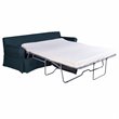 Pemberly Row Fabric Slipcovered Reversible Chaise Sleeper Sofa in Navy
